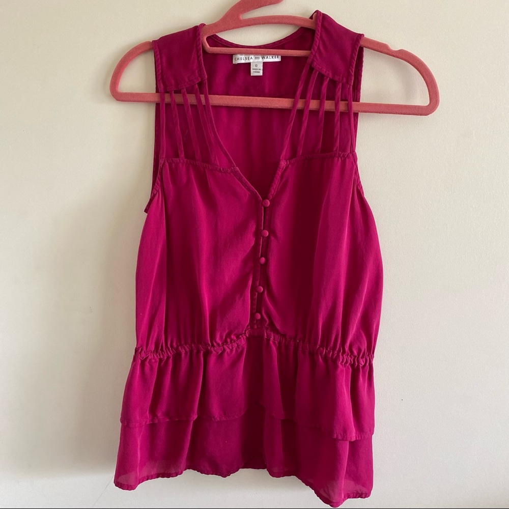 Chelsea and Walker 100% silk sleeveless blouse